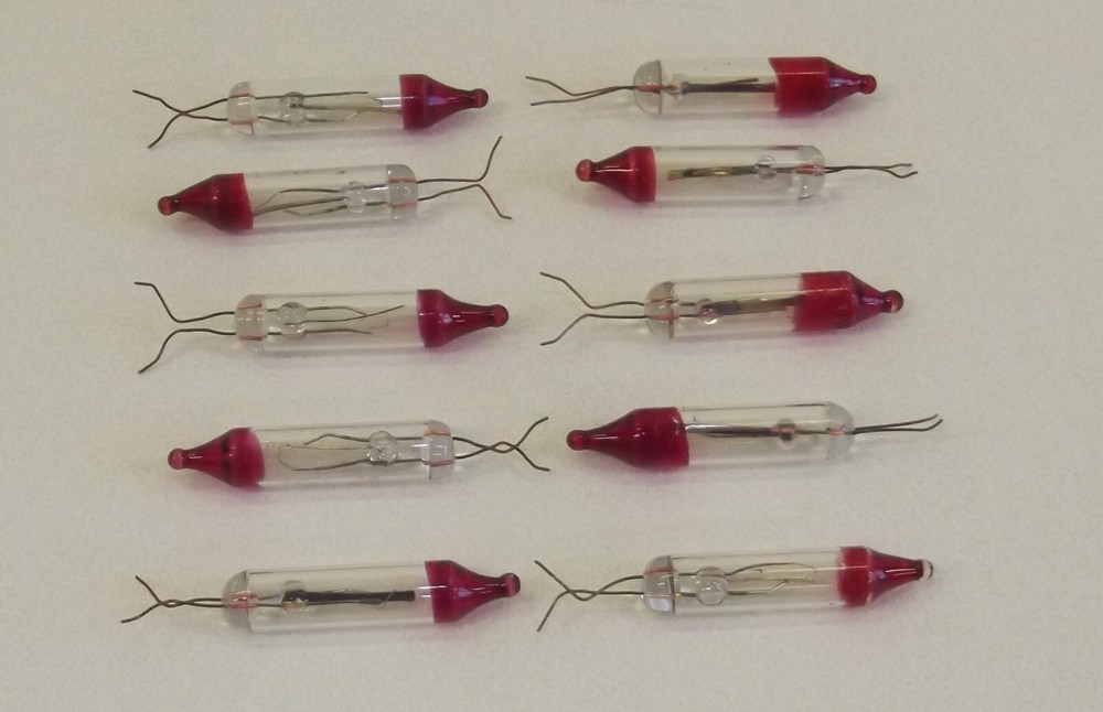 10 BARE Mini Bulb Flashers Christmas Tree Lights Replacement Bulbs 2.5 V .425W