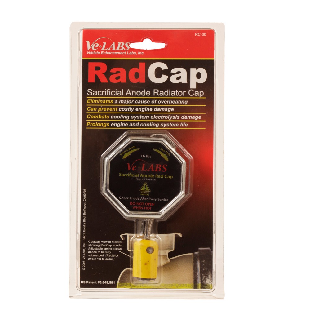Sacrificial Anode Radiator Cap Stops Electrolysis RC-30 Hexagon VE-LABS RadCap
