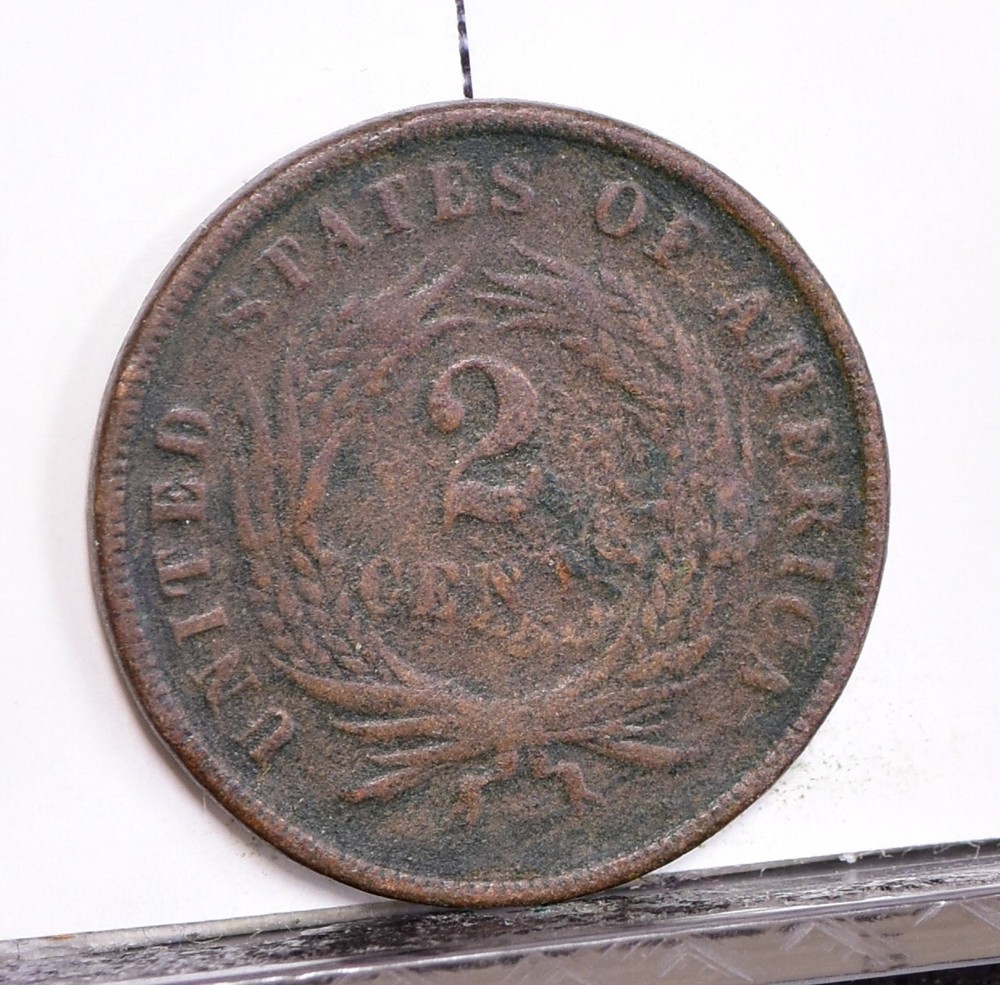 1866 Two Cent Piece - Good Details, Rough Surface (#56780-J)