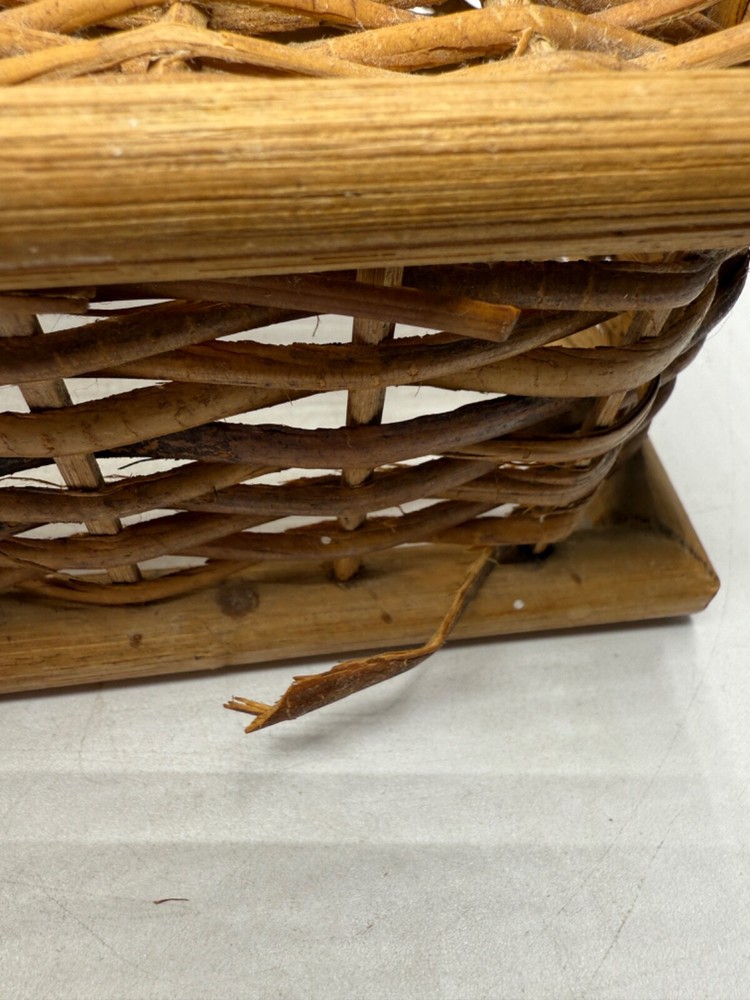 Vintage Wicker Tissue Box Cover Woven Rectangular Made In Philippines