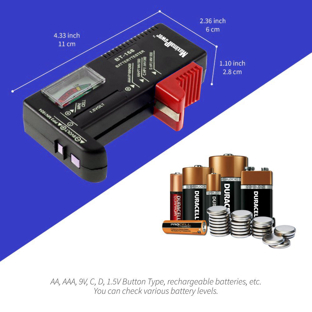 AA AAA C D 9V 1.5V Button Cell Batteries Universal Battery Tester Checker