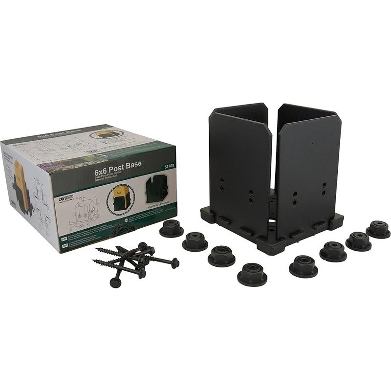 Durable Post Base 6x6 Wood Posts Pergolas Decks Elevated Design Hardware Kit New