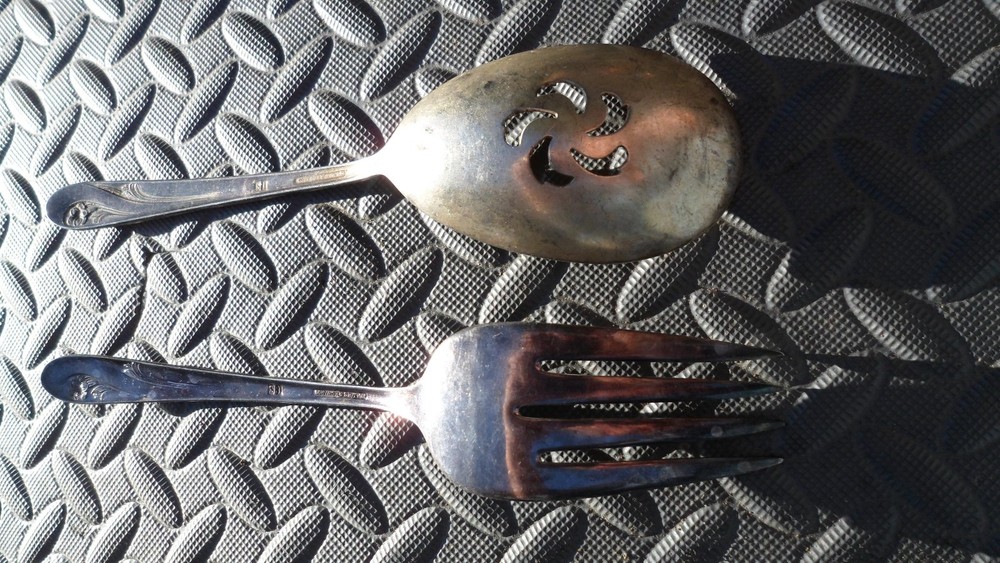 Holmes & Edwards Silverplate Serving Salad Fork And Spoon