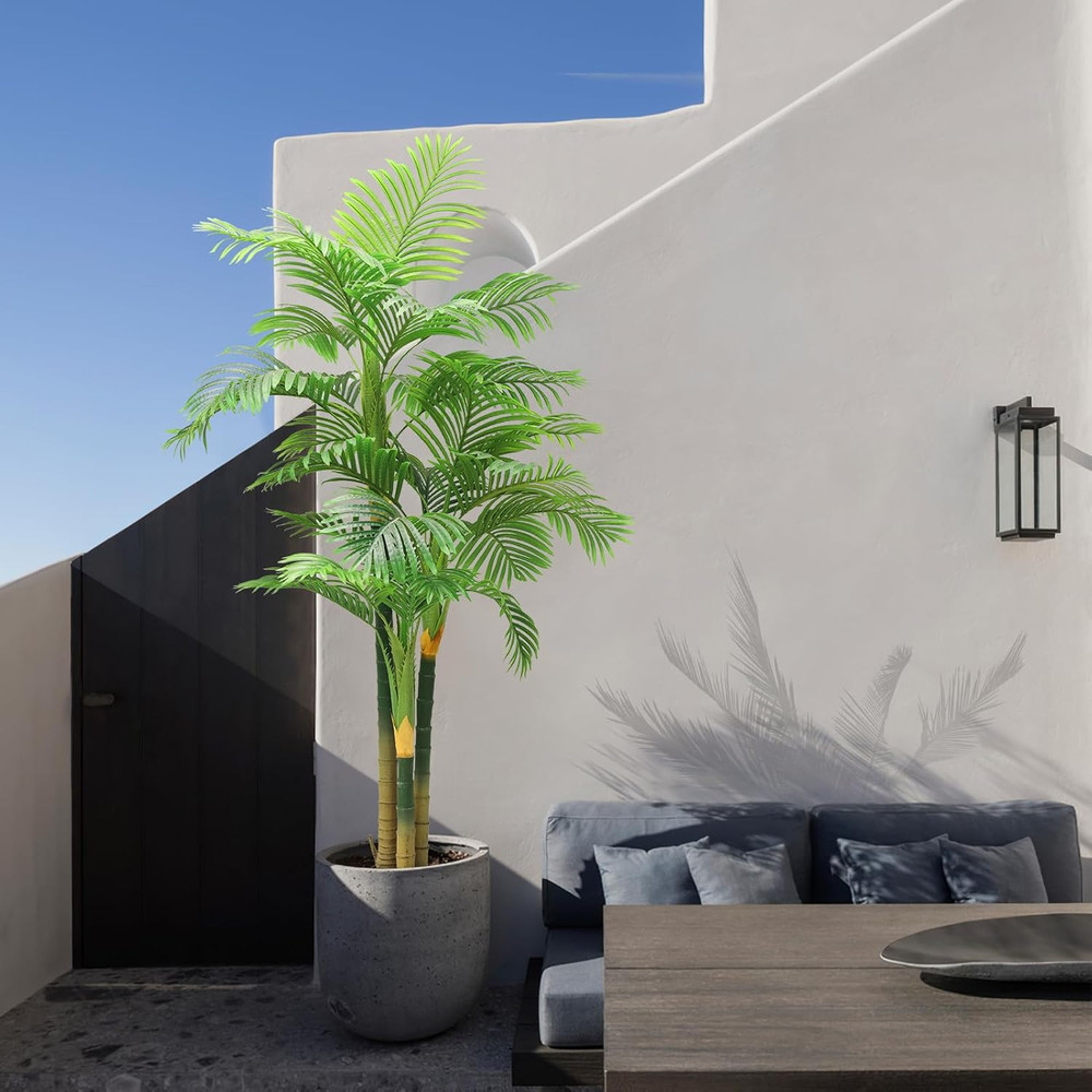 7FT Artificial Palm Trees - 2Pcs Tropical Decor for Home & Office