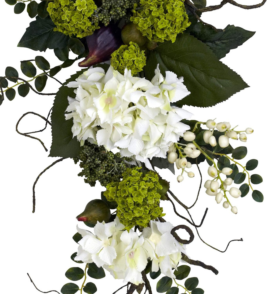 28In. Hydrangea Teardrop, White
