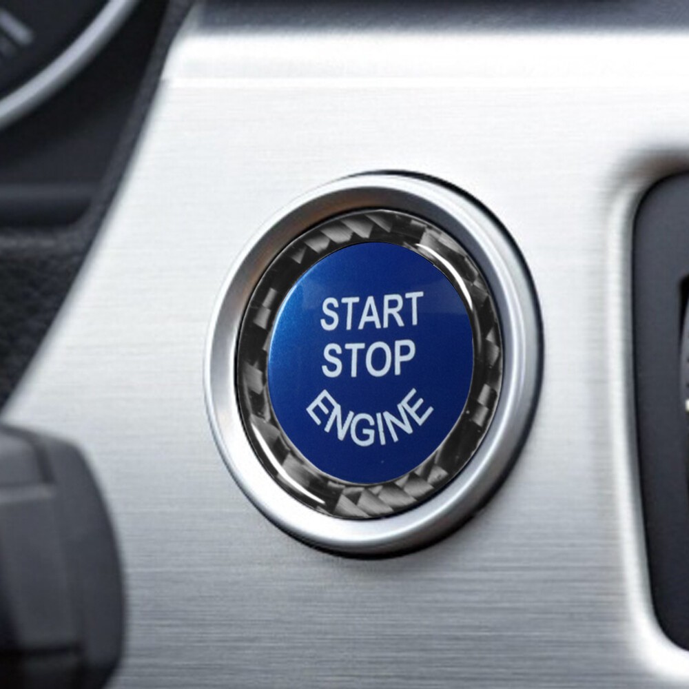 Engine Start Stop Button Replacement With Ring For BMW E90 E92 E93 2009-12 Blue