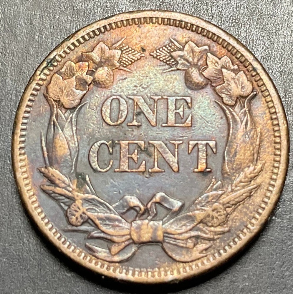 UNC 1858 LL Flying Eagle Cent Mint Error Defective Planchet Die Cracks Cud m624