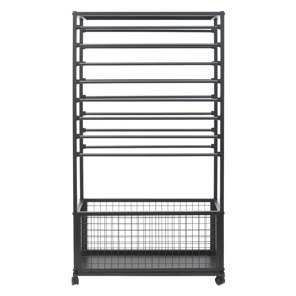 Iron Ribbon Holder Organizer Rack w/Wheels Large Capacity Ribbon Stand Organizer