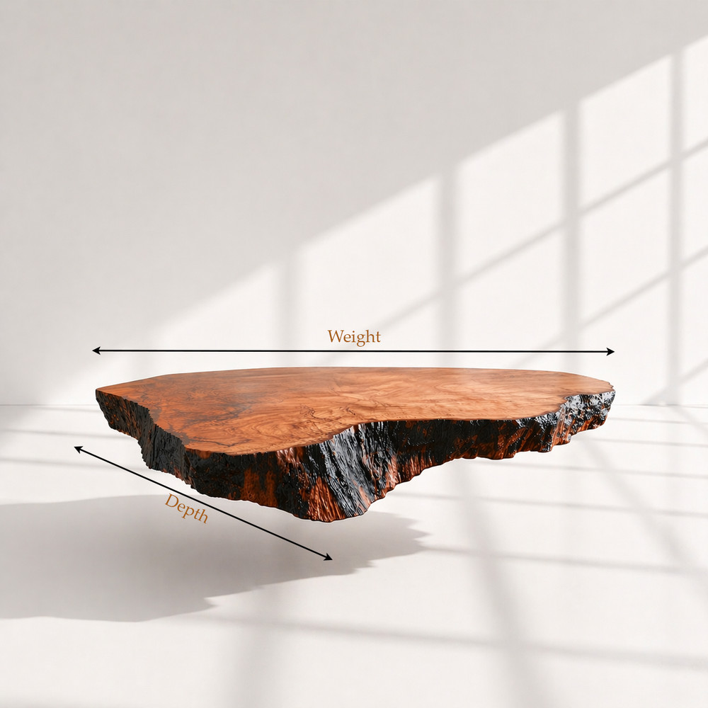 Modern Rustic Solid Wood Vanity - Natural Live Edge Bathroom Sink Console