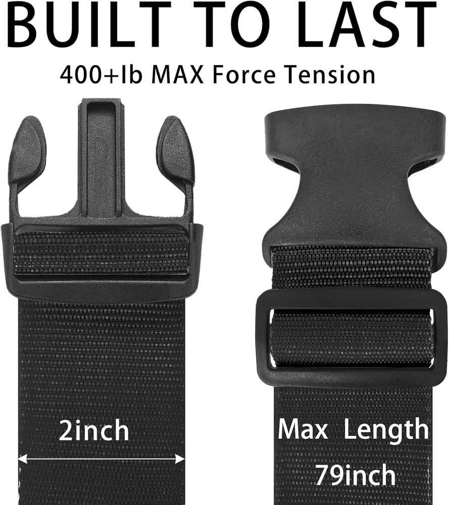 4 Pack Luggage Straps 79" Long Belts Keep Suitcase Secure While Traveling, TSA A