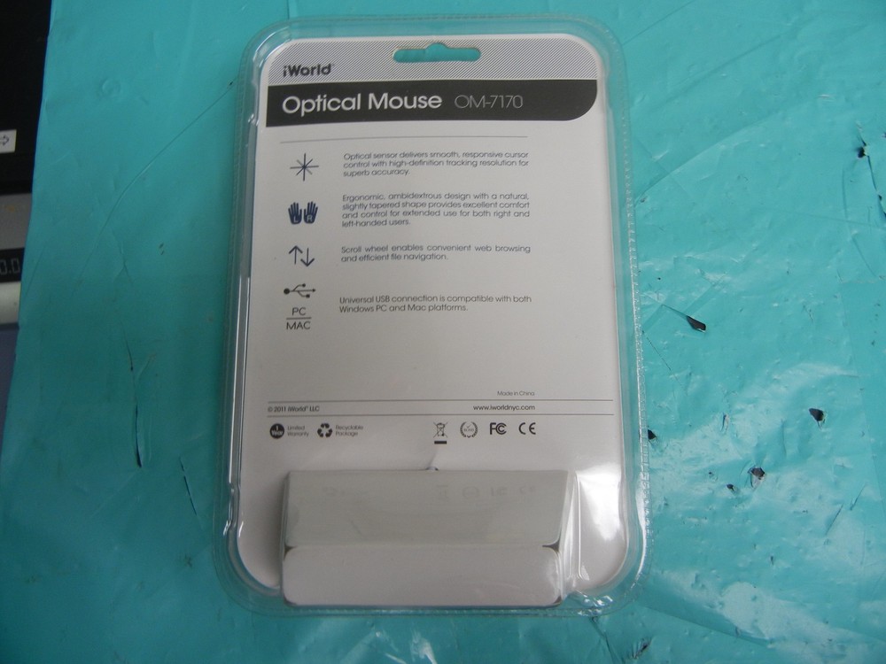 iWorld Optical Mouse White OM-7170 NEW