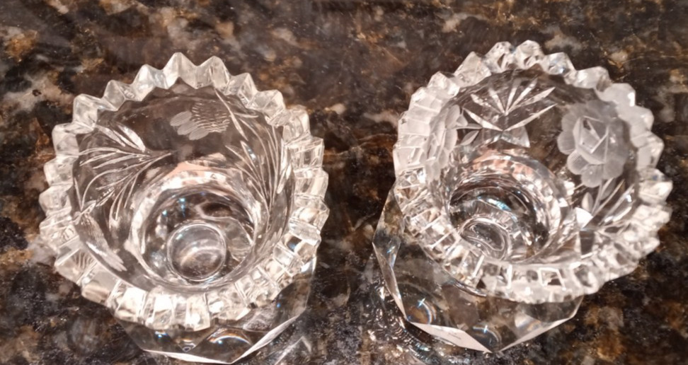 Vintage Cut Crystal Toothpick Holders