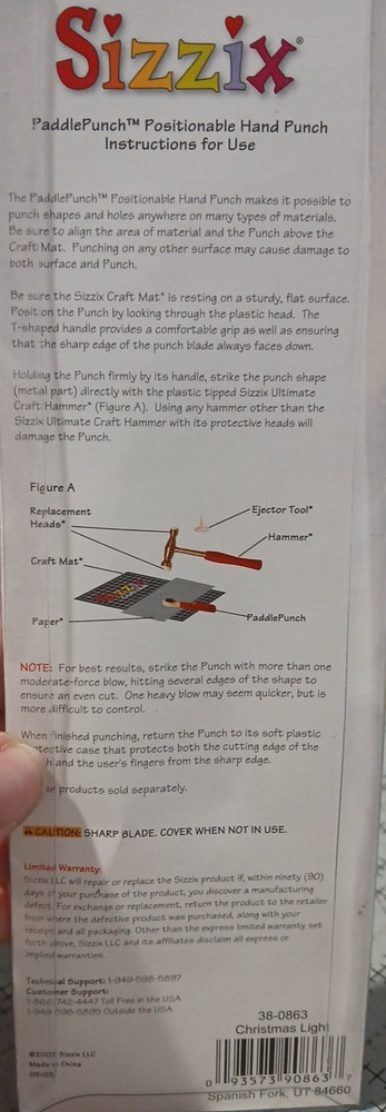 Sizzix Paddle Punch 38-0863 Christmas Light