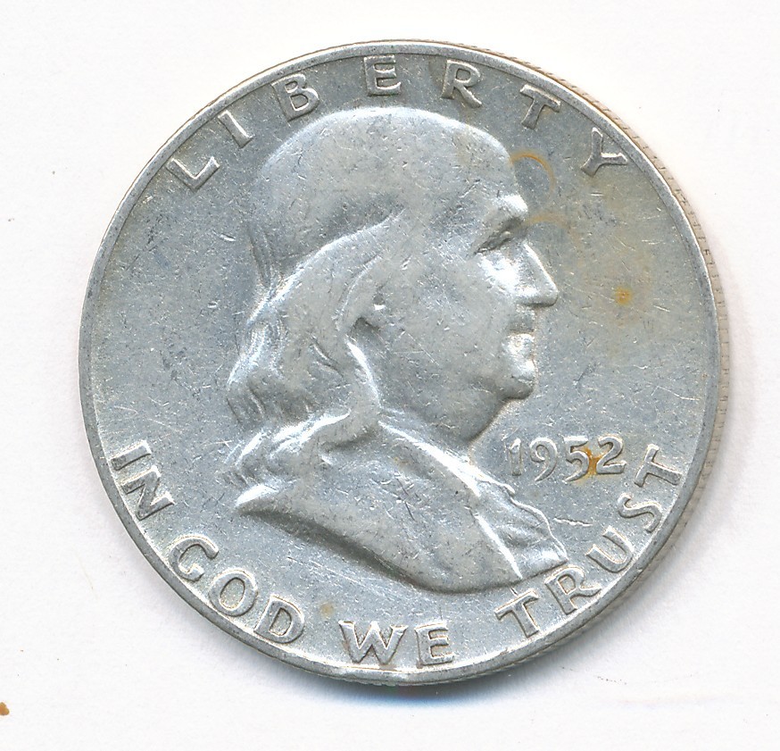 1952 S FRANKLIN SILVER HALF DOLLAR