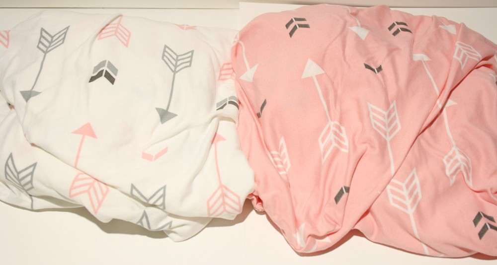 Brolex Standard Crib Sheets Stretchy Microfiber Fitted Arrows 2pk