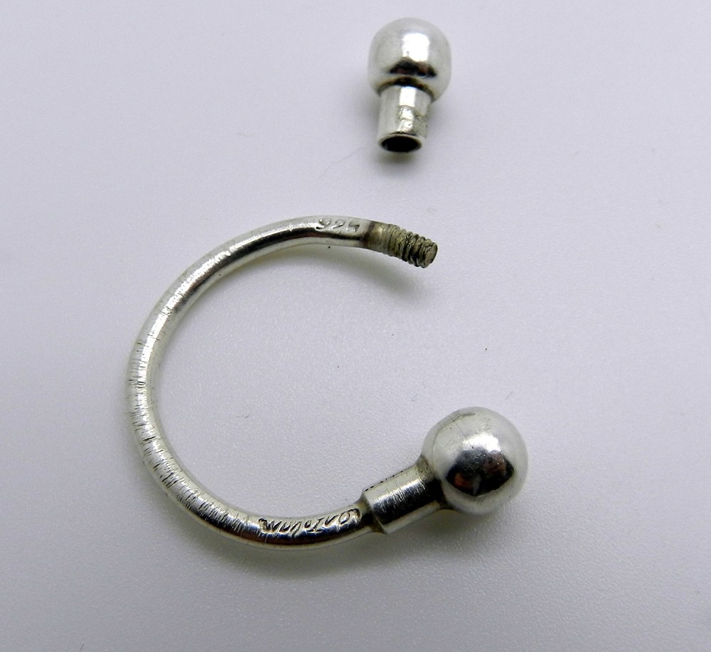WILLIAM ESTEVAN 925 SIGNED STERLING SILVER SMALL KEY CHAIN RING SCREW END