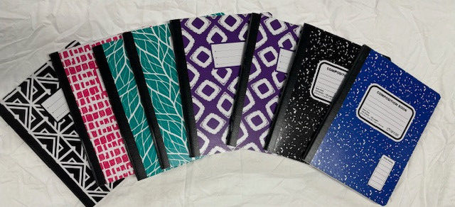 Top Flight Composition Books 8 pack Wide Rule 100 Sheets, MULTIPLE COLORS NEW-1