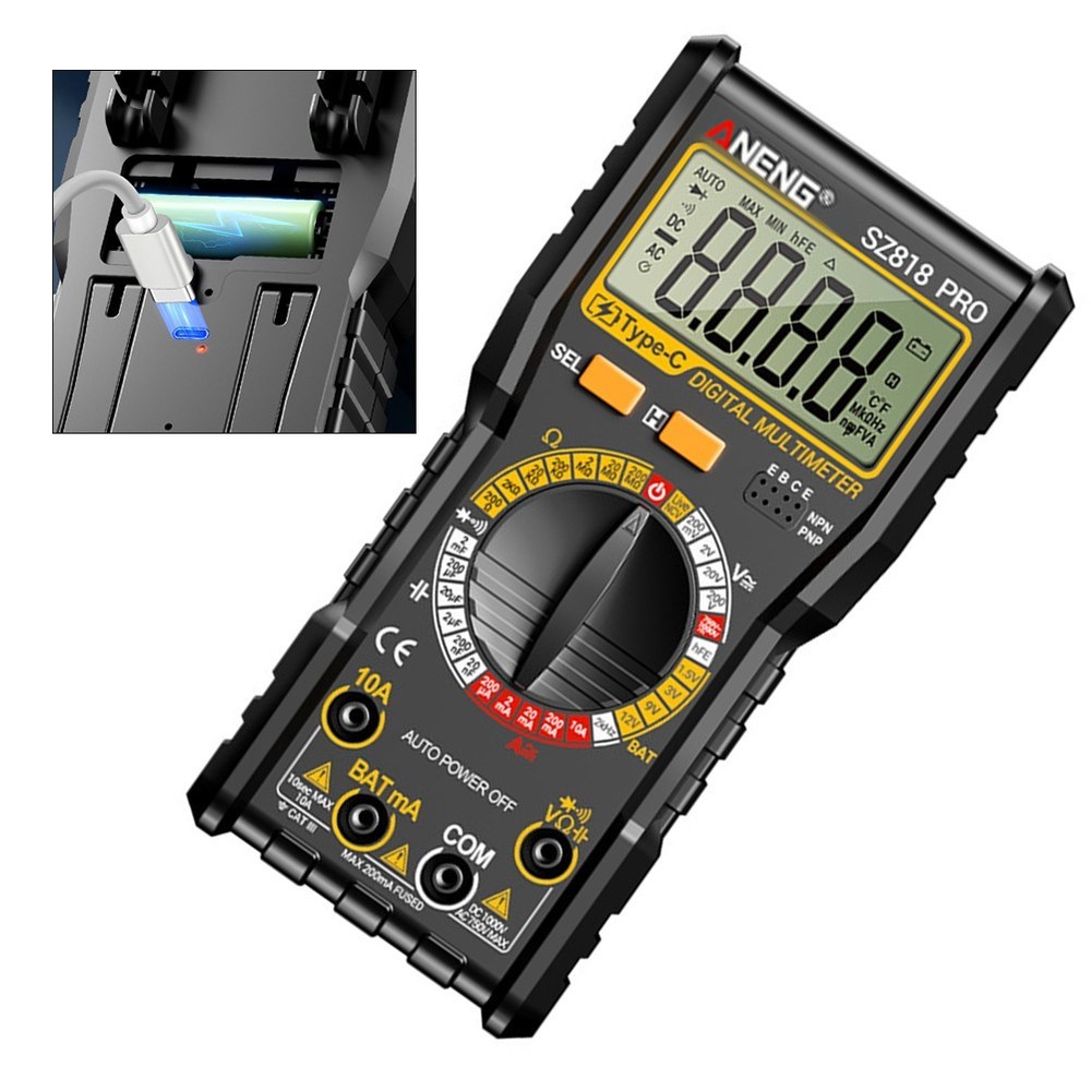 Accurate Digital Multimeter SZ818 PRO for AC DC Voltage and Current Testing Use