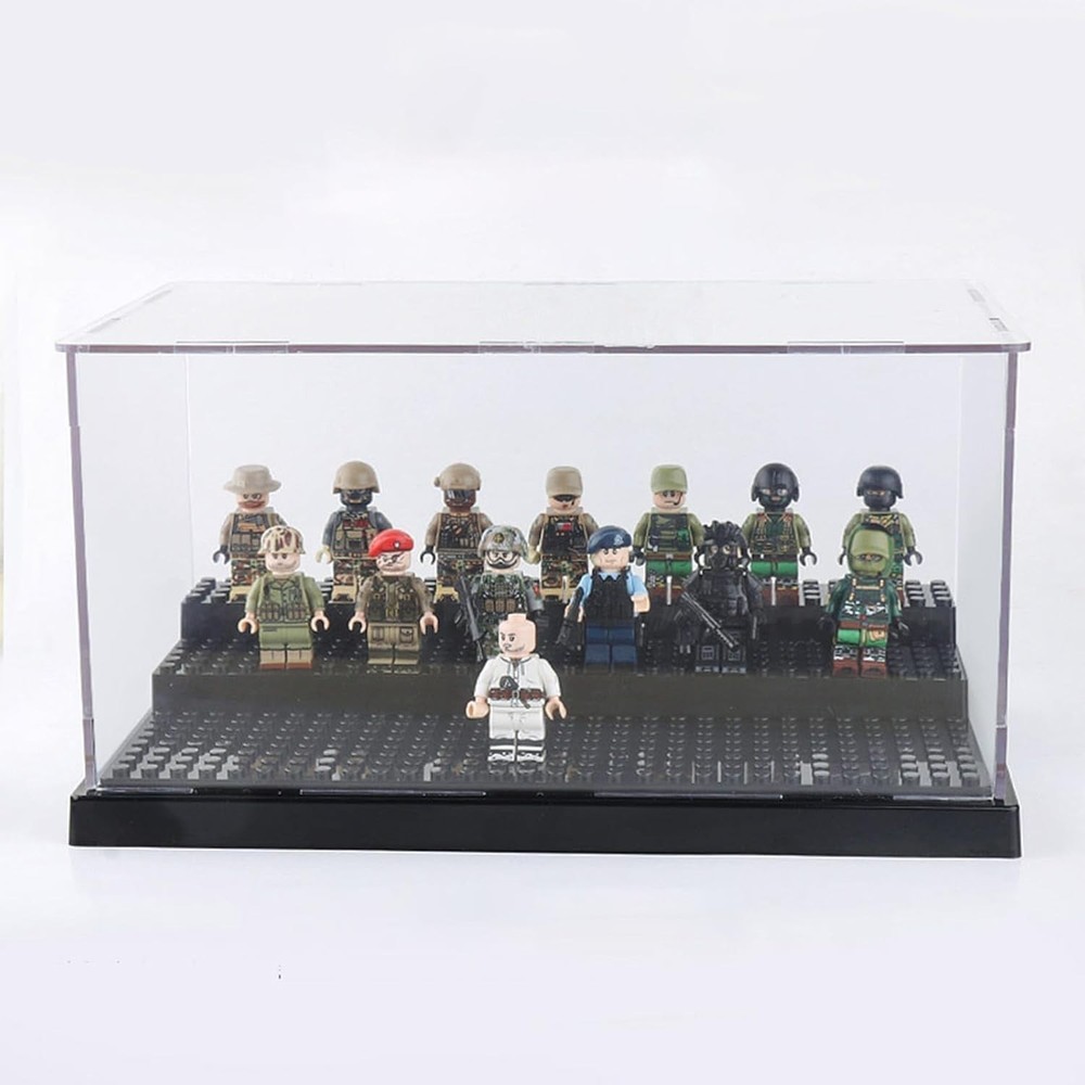 Minifigure Display Case for Action Figures Blocks, Dustproof Acrylic Display ...