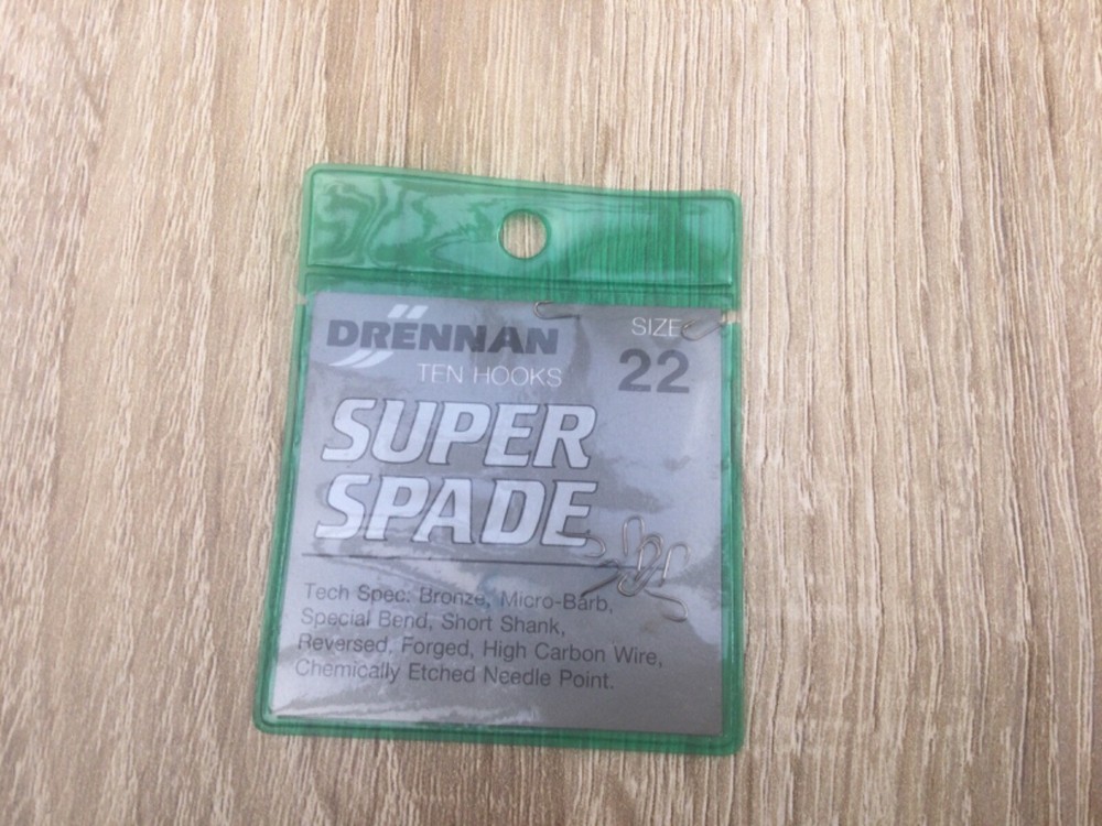 DRENNAN SUPER SPADE MICRO BARBED HOOKS SIZE 22