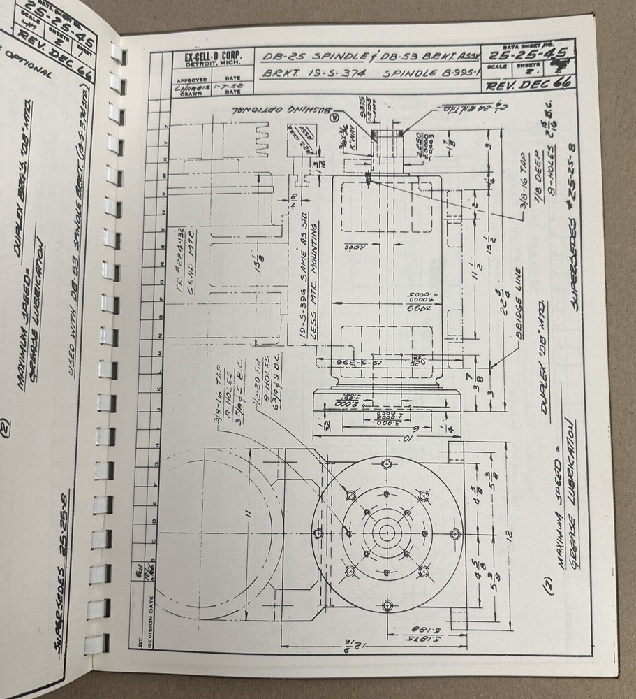 Ex-Cell-O Precision Boring Machine Data Book