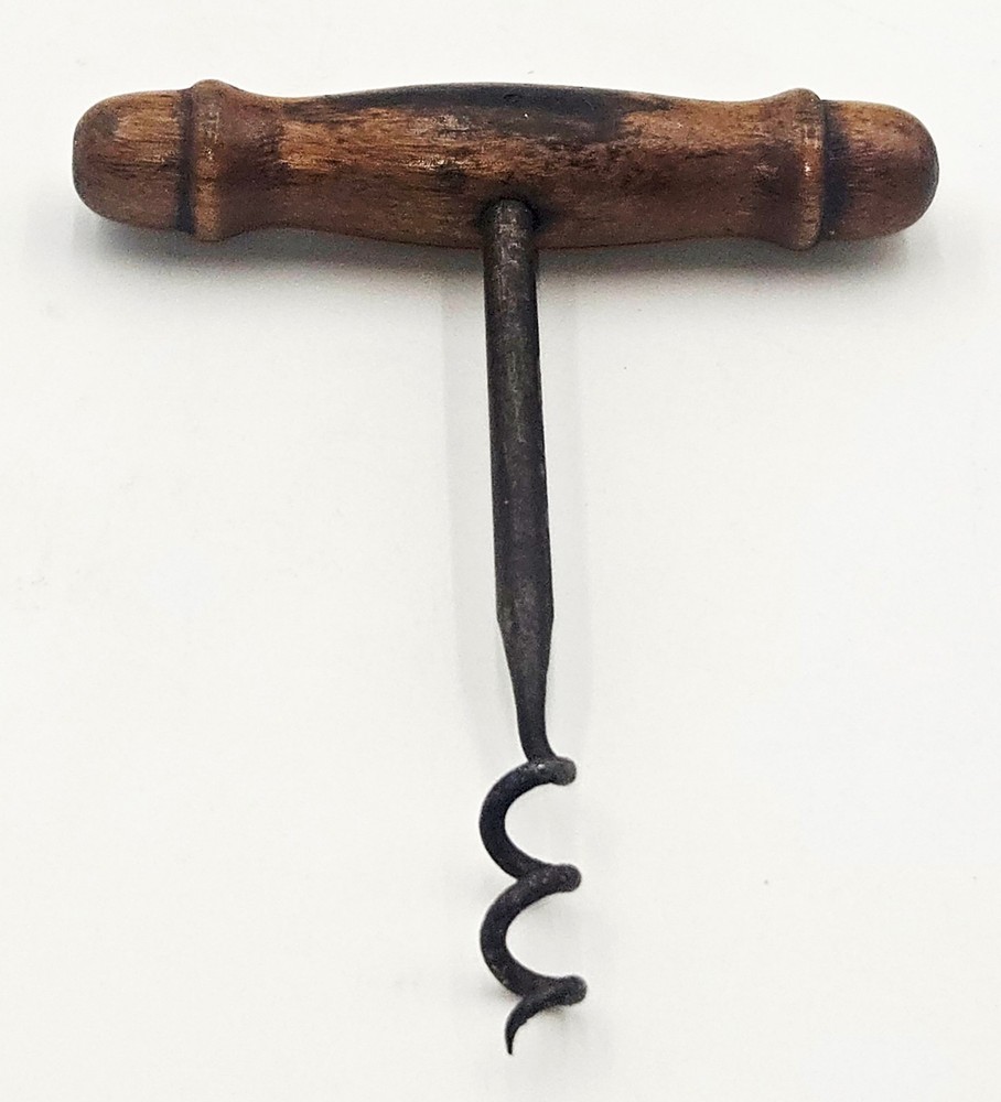 Antique Corkscrew Turned Wood Handle
