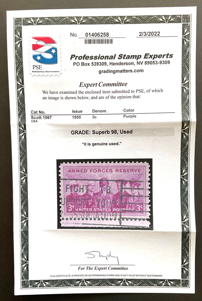 #1067 Used, PSE Graded 98, PSE Cert # 01406258