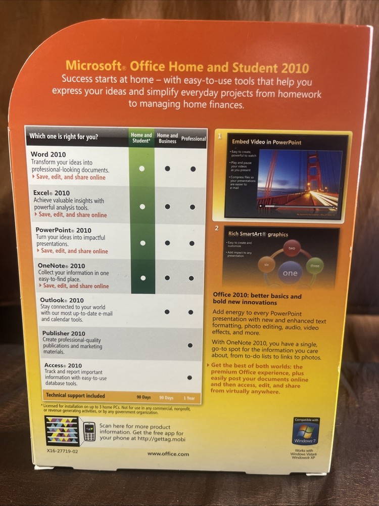 Microsoft Office Home & Student 2010 Windows Software PC