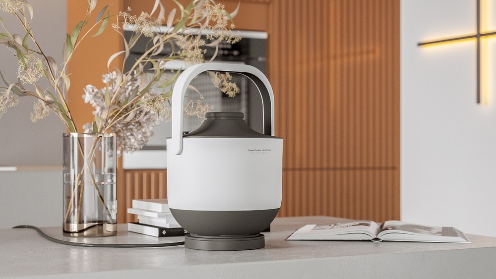 PowerCooker Electric Multi-cooker, Steamer, Modern design, WHITE