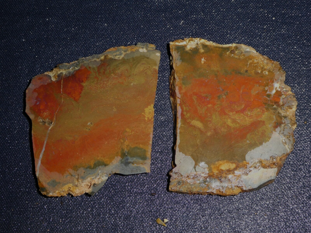 Fiesta Jasper slab 2 small pieces rough for cabbing-display,hobby