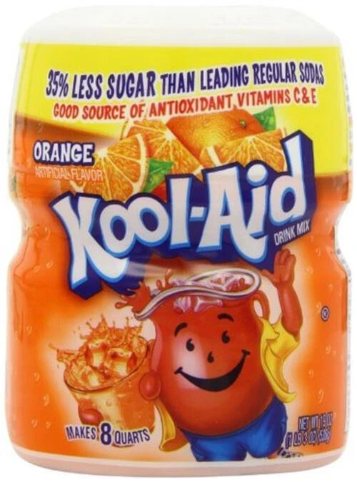 Kool-aid Orange soft drink Mix 19 Oz Container (Pack of 2)