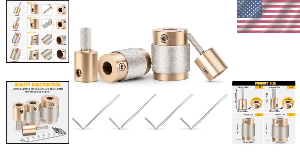 Durable Chrome-Plated Diamond Drill Bits Set - Perfect for DIY Glass Projects
