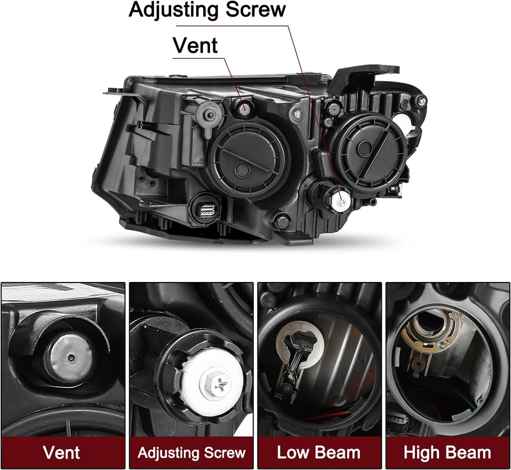 Halogen Headlight Assembly Replacement for 2017 2018 2019 2020 2021 Jeep Compass