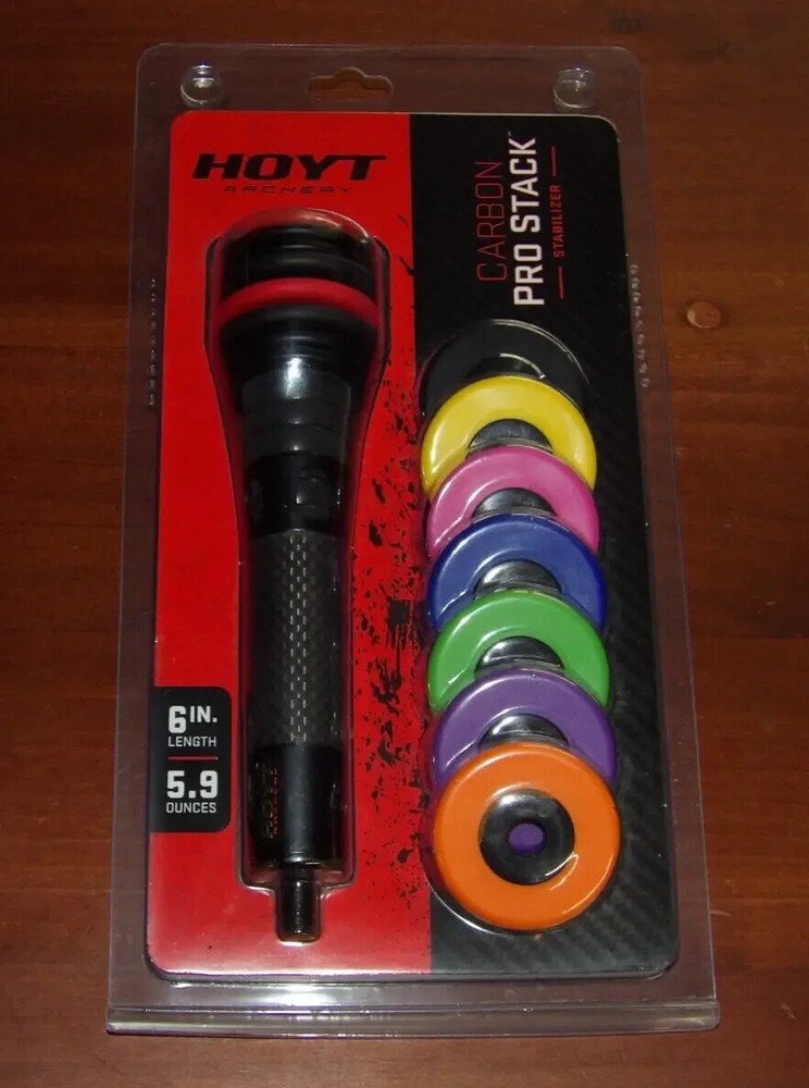 NEW Hoyt Carbon Pro Stack Bow Stabilizer- Black - 6" and 5.9 oz- ProStack