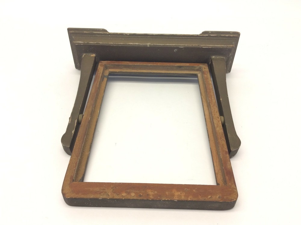 Rectangular Painted Brown Vanity Portrait Picture Frame Custom Stand