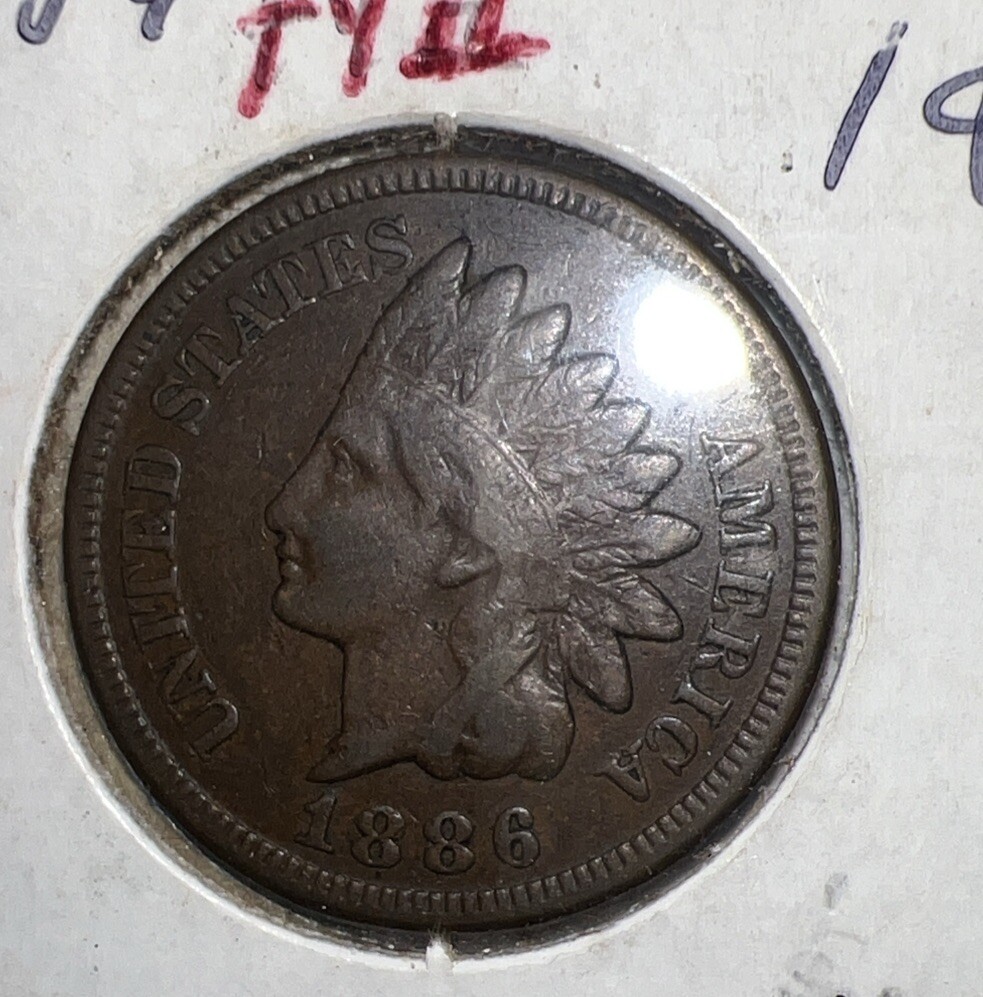 1886 TYPE 2 INDIAN HEAD PENNY SCARCE