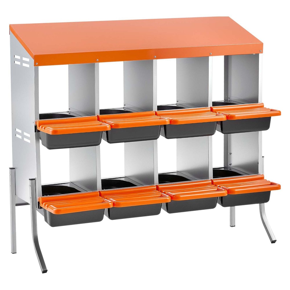 Chicken Nesting Boxes, 8 Compartments, with Support Legs, Easy Egg Collection, G