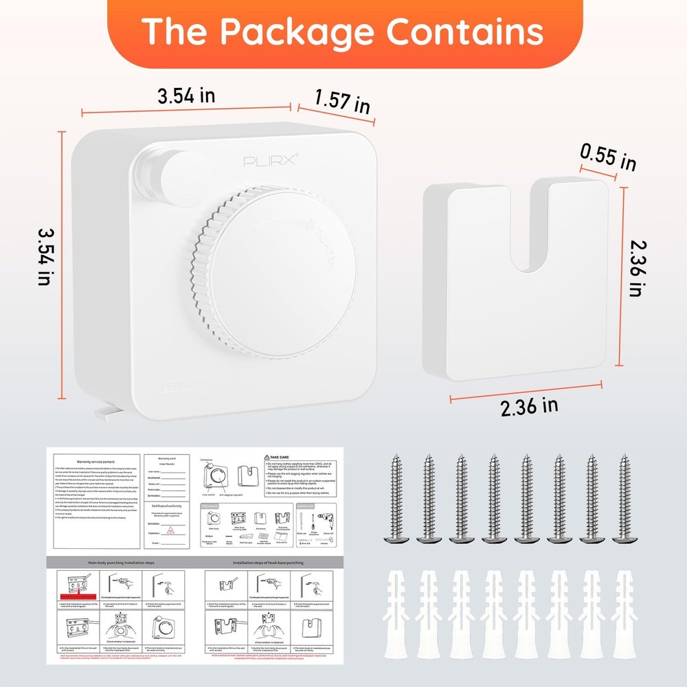 Retractable Clothesline Indoor, Non-Sagging Outdoors White