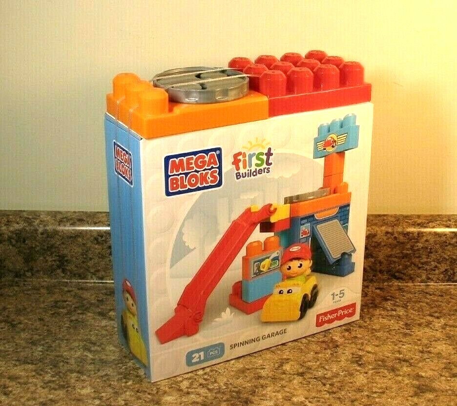 Mega Bloks First Builders Spinning Garage Playset NEW