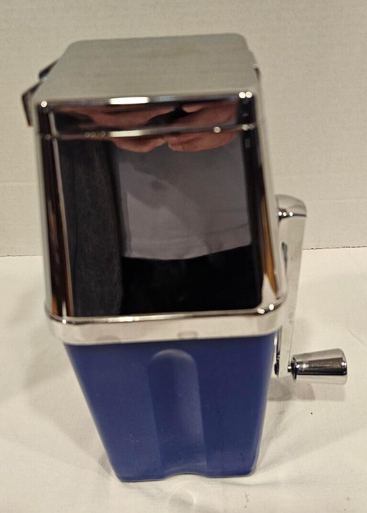Barware Metrokane Manual Ice Crusher Chrome with Cobalt Blue Base