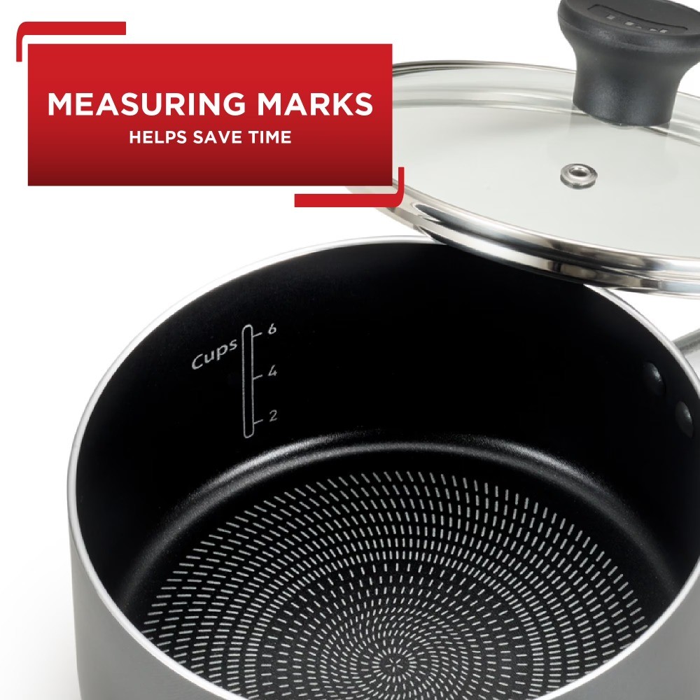 Easy Care Nonstick Cookware, Saucepan, 2 Quart, Grey