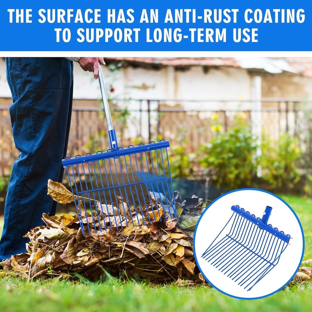2 Pack Manure Fork Replacement Head Metal Pitchfork Horse Manure Rake Garden Pit
