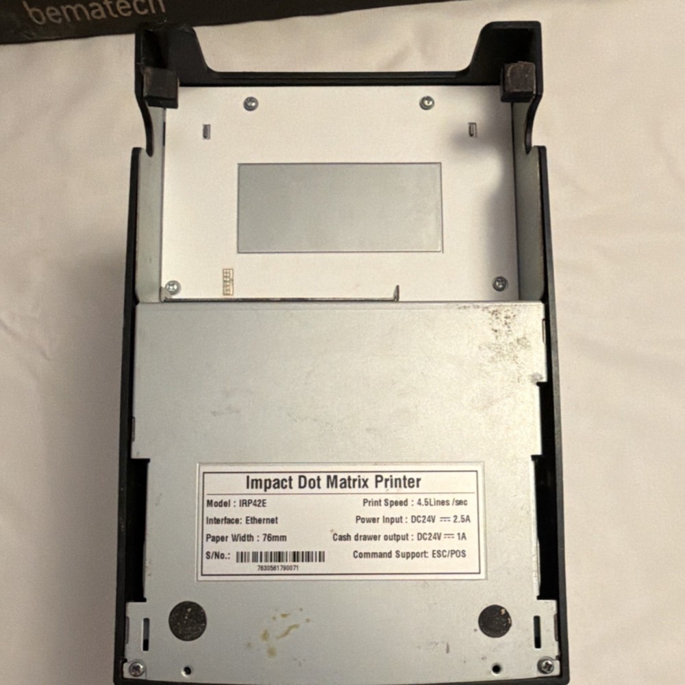 Bematech IRP42E Dot Matrix POS Printer Ethernet Interface 76mm Print Width