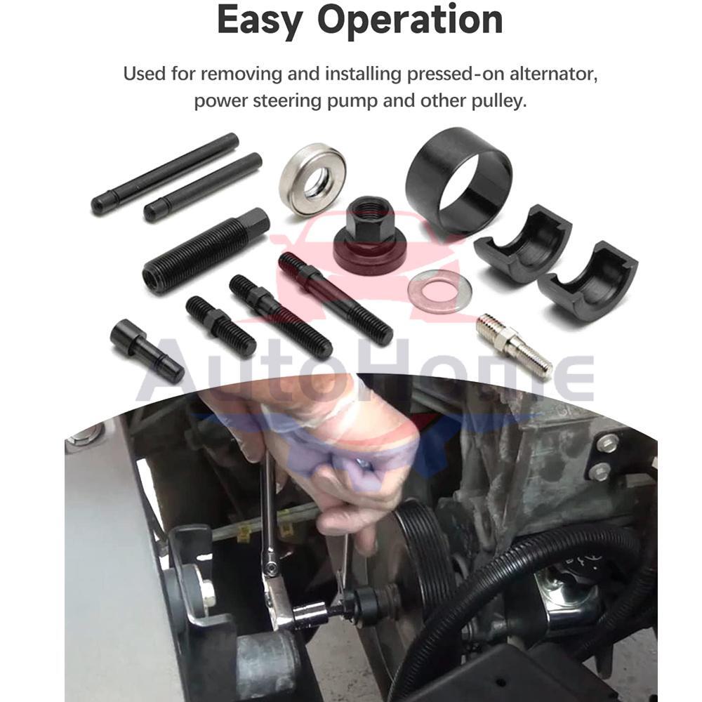 13PCS Power Steering Pump Pulley Puller Remover & Alternator Installer Tool Kit