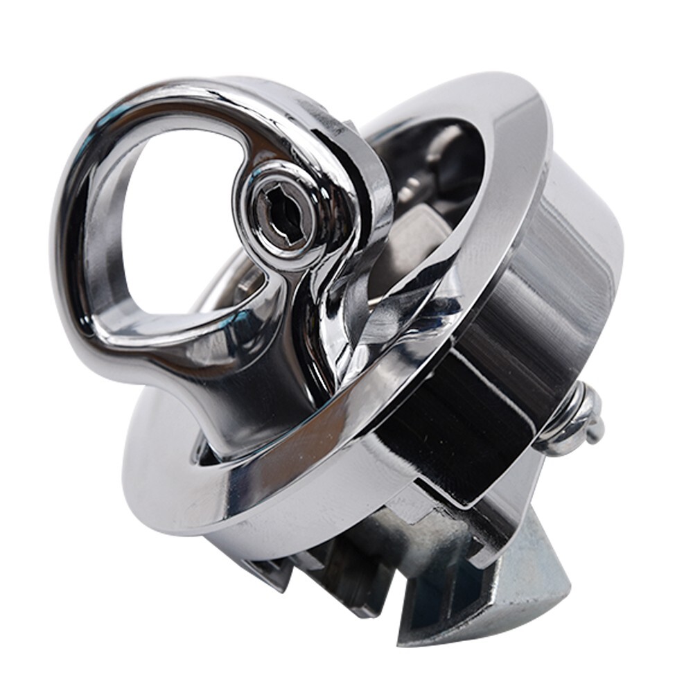 2" Round Locking Flush Pull Latch Hatch Lift Key Marine Boat Door Deck Hardware
