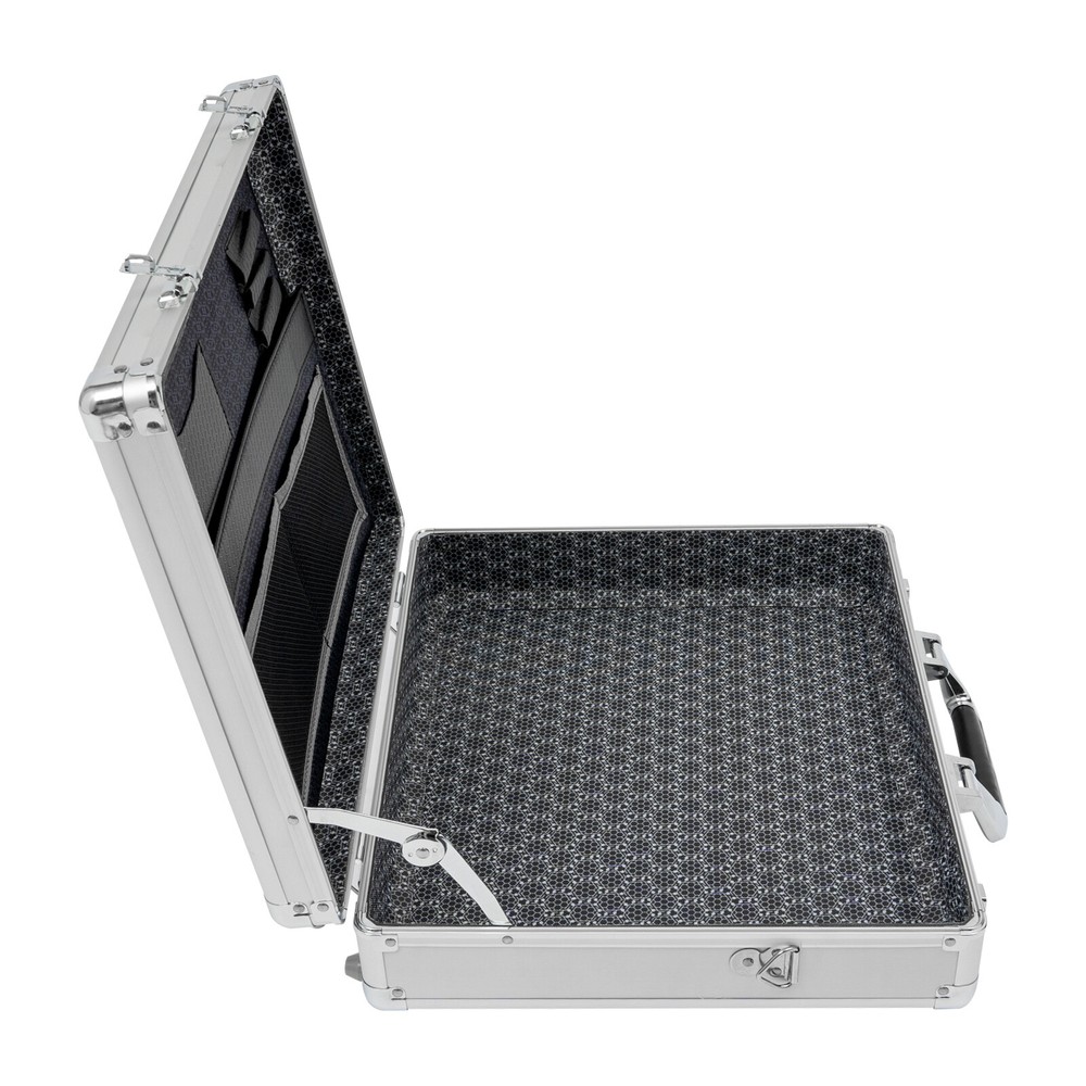 Silver Aluminum Flight Case Hard Men Locking Briefcase Safety Toolbox Office