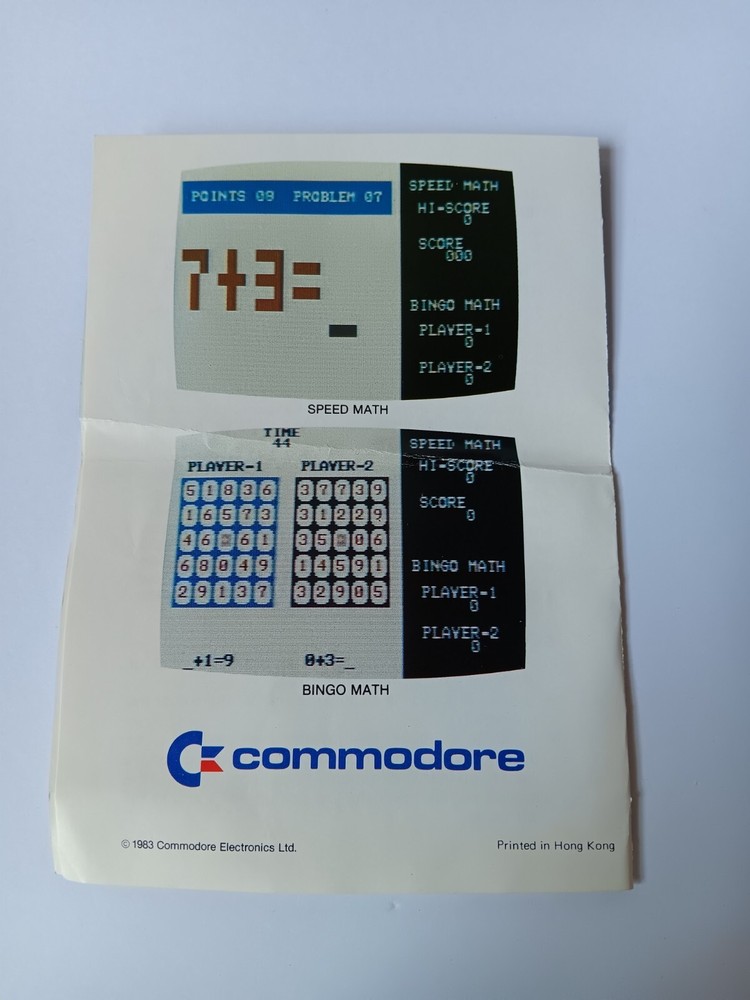 Commodore 64 Speed/Bingo Math Computer Game Cartridge Tested/Works Box Damage