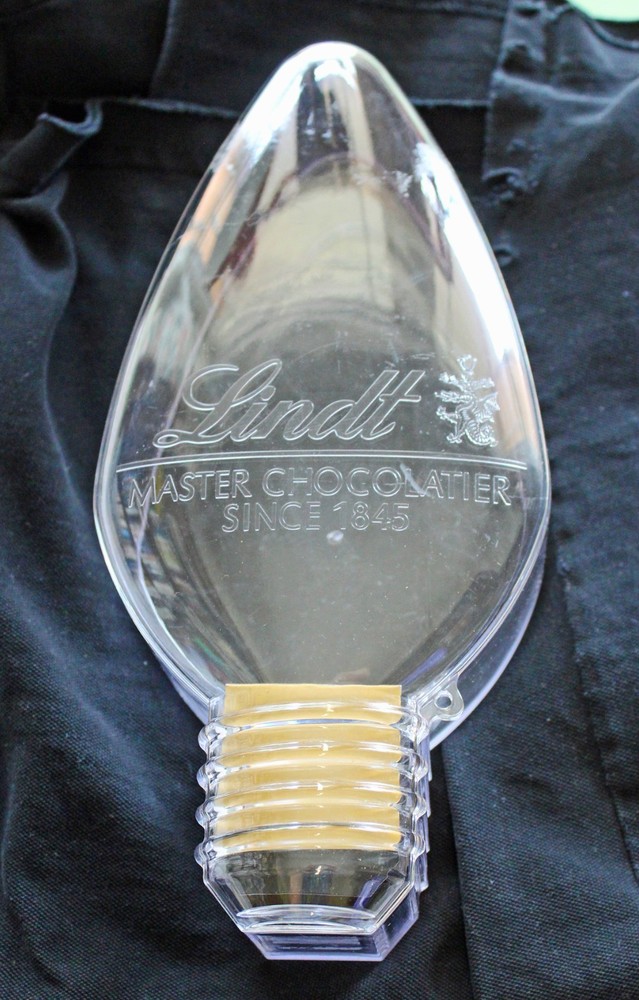Lindt Chocolate Lucite Lightbulb Shaped Container