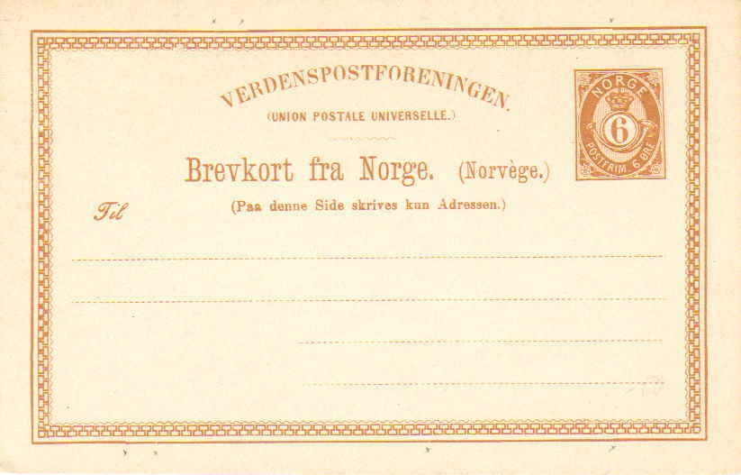 Norway Higgins & Gage 20 Unused.