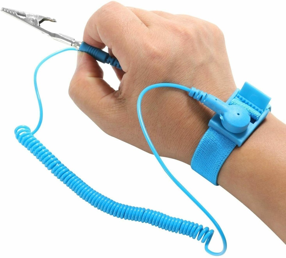 Anti-Static Wrist Strap ESD Grounding Strap With Removable Clip